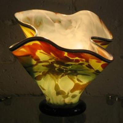 Midian Celedon Fluted Vase 